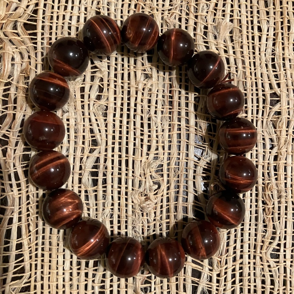 Elegant Brown Beaded Bracelet Mens or Womens